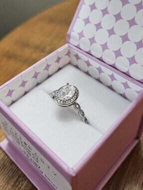 ●Ryze●•Sterling Silver Ring•Size 9 White Frost CZ R4-1357